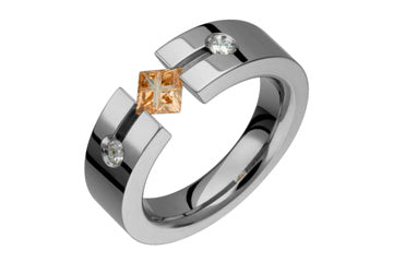 Illusion Champagne & Diamond Titanium Ring Alain Raphael