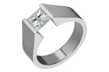Illusion Cut Cubic Zirconia Titanium Ring Alain Raphael