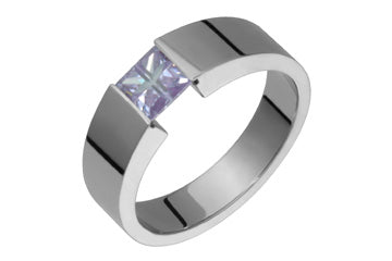 Illusion Cut Lavender Tension Set Titanium Ring Alain Raphael