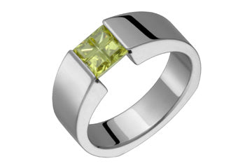 Illusion Peridot & Titanium Tension Set Ring Alain Raphael