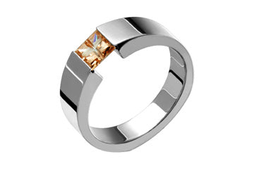 Illusion Square Tension Set Titanium Ring Alain Raphael