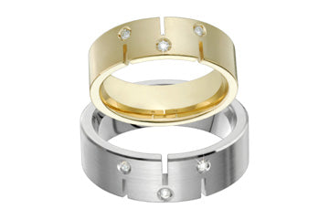 Matching 14K Ladies & Gents Diamond Wedding Rings Alain Raphael