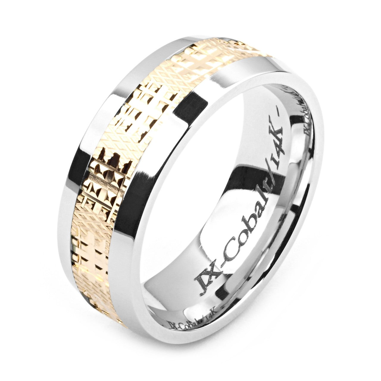 Men's Cobalt Ring-8mm wide two tone cobal an 14k gold Alain Raphael