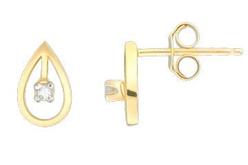 Pear Shape 14K Yellow Gold Earrings With Diamond Alain Raphael
