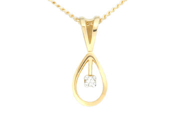 Pear Shape 14K Yellow Gold Pendant With Diamond Alain Raphael