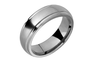 Polished Titanium Ring With Side Grooves Alain Raphael