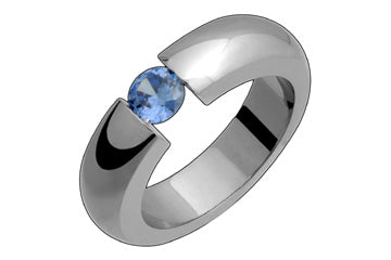 Round Tension Set Tanzanite Titanium Ring Alain Raphael