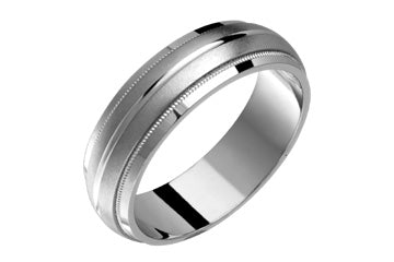 Sandblast Patterned Titanium Ring With Groove Alain Raphael