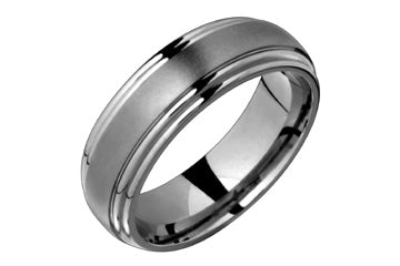 Sandblast Titanium Ring With Grooved Edges Alain Raphael