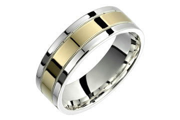 Silver Wedding Band With Yellow Gold Inlay Alain Raphael