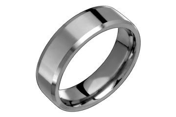 Sleek Flat Comfort Fit Titanium Ring With Beveled Edges Alain Raphael