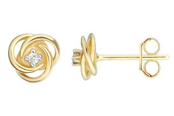 Swirled 14K Yellow Gold Diamond Earrings Alain Raphael