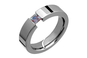 Tension Set Alexandrite Titanium Ring Alain Raphael