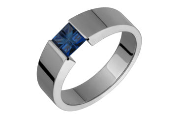 Tension Set Deep Blue Illusion Sapphire & Titanium Ring Alain Raphael