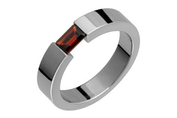Tension Set Garnet Titanium Ring Alain Raphael