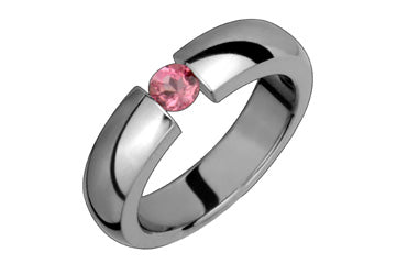 Tension Set Pink Tourmaline & Titanium Ring Alain Raphael