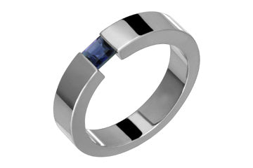 Tension Set Square Iolite Titanium Ring Alain Raphael