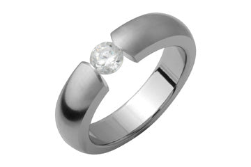 Tension Titanium Ring with Cubic Zirconia Alain Raphael
