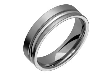 Titanium & 14K White Gold Inlay Ring Alain Raphael