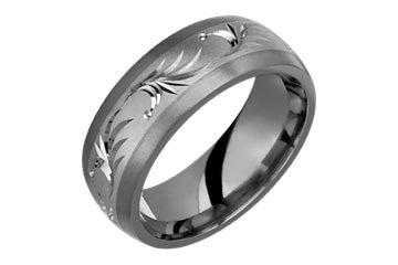 Titanium & 14K White Gold Leaf Motif Alain Raphael