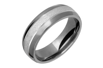 Titanium & 14K White Gold Satin Inlay Ring Alain Raphael