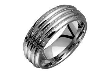 Titanium & 14K White Gold Triple Radius Engraving Alain Raphael