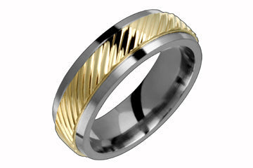 Titanium & 14K Yellow Gold Angled Motif Alain Raphael