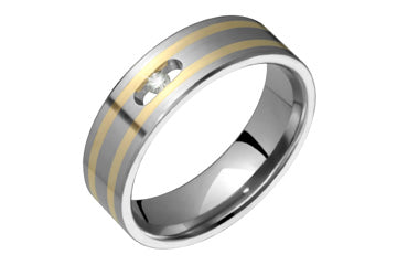 Titanium & 14K Yellow Gold Inlay Ring Alain Raphael