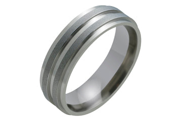 Titanium Band with Sandblast Raised Design Alain Raphael