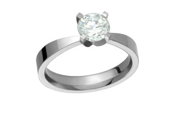 Titanium Cubic Zirconia Solitaire Engagement Ring Alain Raphael