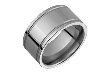 Titanium Double Edge Grooved Ring Alain Raphael