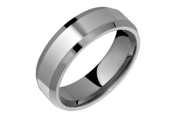 Titanium & Platinum Inlay Beveled Edge Ring Alain Raphael