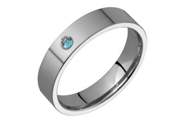 Titanium Ring With Blue Topaz Center Stone Alain Raphael