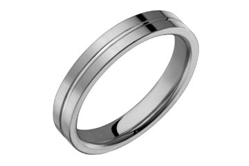 Titanium Ring With Center Groove Alain Raphael