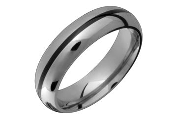 Titanium Ring With Central Black Inlay Alain Raphael