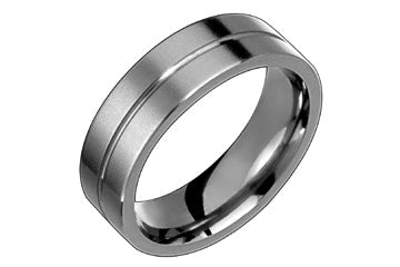 Titanium Ring With Delicate Center Groove Alain Raphael