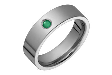 Titanium Ring With Emerald Center Stone Alain Raphael