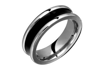 Titanium Ring With Extra Wide Black Resin Inlay Alain Raphael
