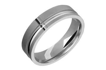 Titanium Ring With Grooved Design Alain Raphael