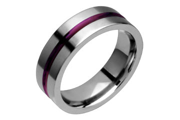 Titanium Ring With Magenta Inlay Alain Raphael