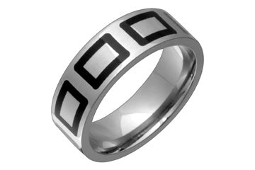 Titanium Ring With Square Black Resin Designs Alain Raphael