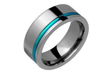 Titanium Ring With Teal Inlay Alain Raphael