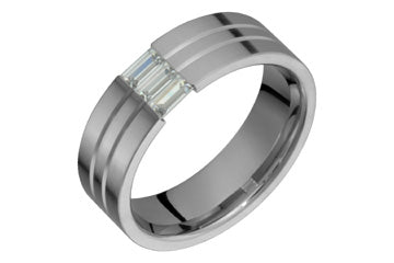 Titanium Ring With Tension Set Cubic Zirconia Baguettes Alain Raphael
