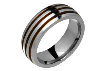 Triple Brown Inlay Titanium Ring Alain Raphael