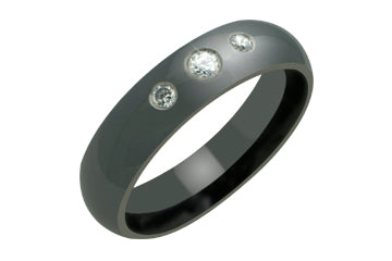 Triple Diamond Black Titanium Ring Alain Raphael