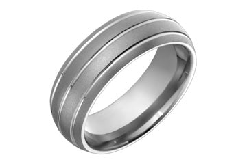 Triple Groove Sandblast Titanium Ring Alain Raphael