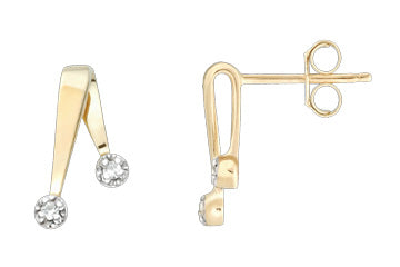 V-Shape 14K Yellow Gold Diamond Earrings Alain Raphael