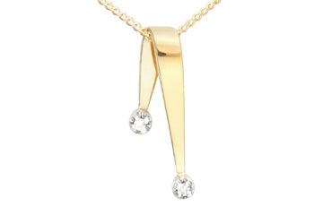 V-Shape Diamond 14K Yellow Gold Pendant Alain Raphael