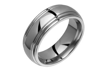 Vibrant Titanium Ring With Grooved Edges Alain Raphael