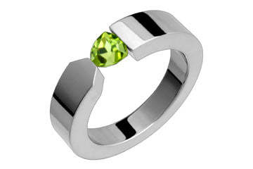 Vivid Green Trillion Cut Tension Set Titanium Ring Alain Raphael
